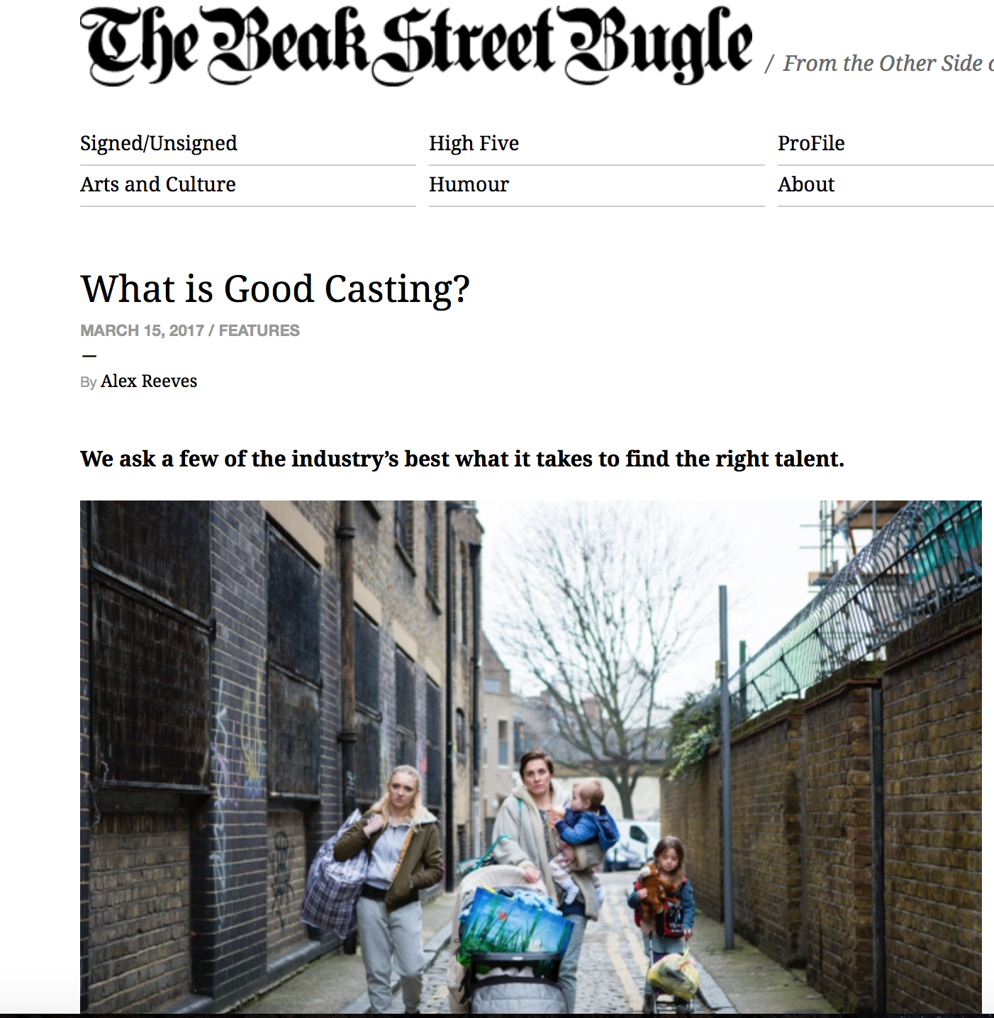 Beak Street Bugle Interview with Shakyra Dowling on what makes good casting